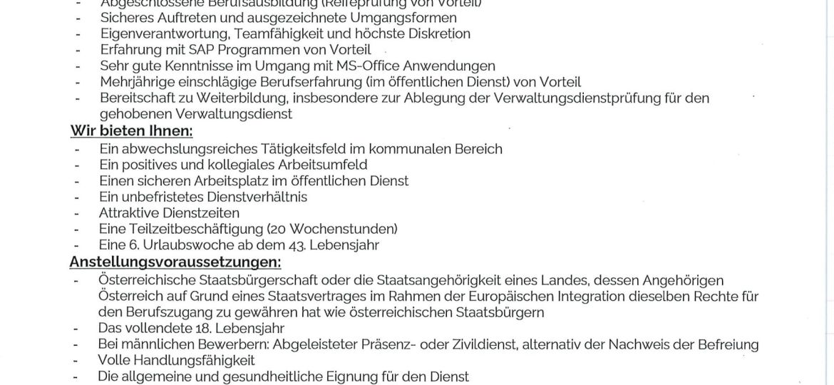 Stellenausschreibung